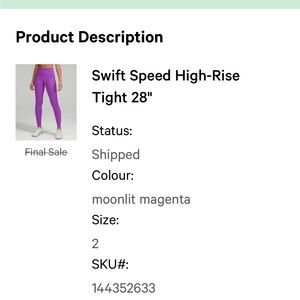Lululemon leggings, never worn. Don’t fit and can’t return!